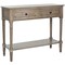 35.8" Wide Distressed Cream Wood Entryway Side Console Table with Drawers and Shelf for Living Room